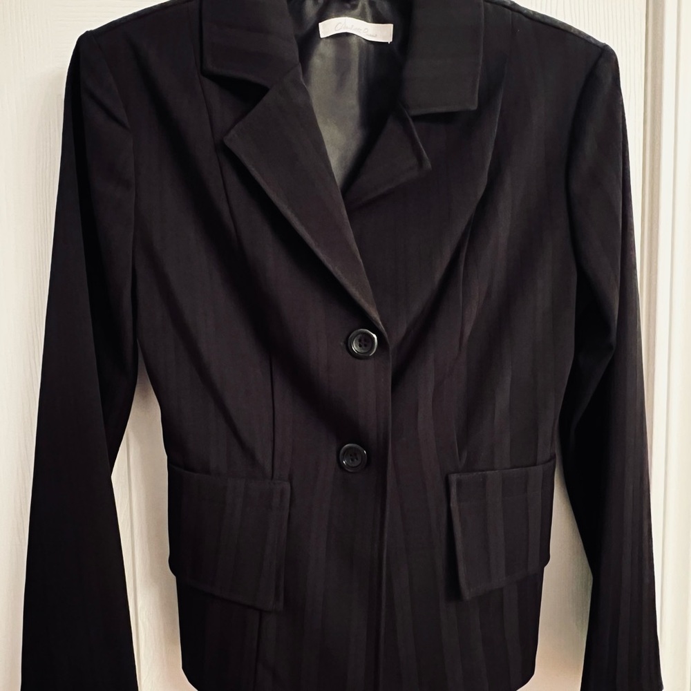 Charlotte Russe Black Blazer w/ Notched Lapels and Fitted Silhouette - Size 3/4